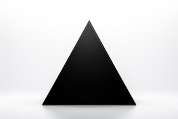 Fototapeta premium Black triangular object on a white background creating a striking geometric contrast and simplicity