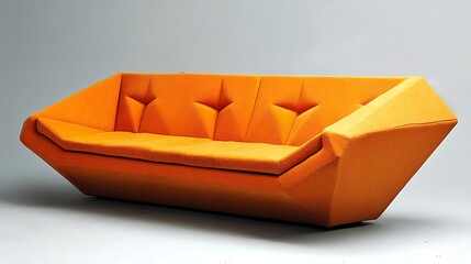 Sofa with a sleek, angular design and deep, comfortable seating 