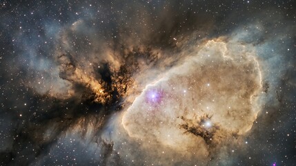 Cosmic dust interstellar clouds illuminated nearby star formations