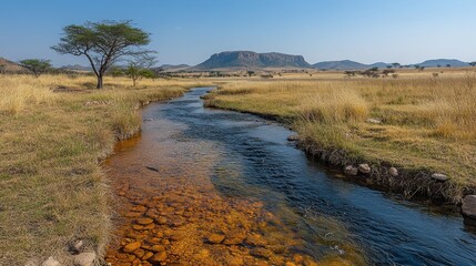 ausgetrockneter fluss in afrika