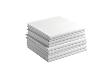 Stack of blank books arranged neatly on a plain surface in a minimalistic setting, perfect for creative projects or note-taking