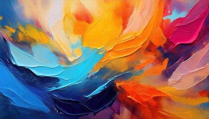 Vibrant and Dynamic Generative AI Illustration Showcasing a Detailed Closeup of a Painting Displaying an Array of Colors