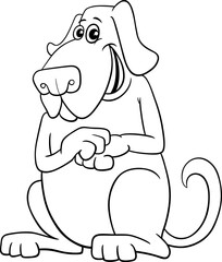 funny cartoon dog comic animal character coloring page