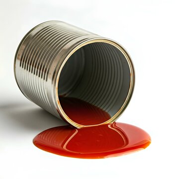 Soup spilled out of can