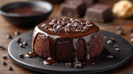 chocolate lava cake isolated on transparent background