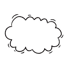 手描きのもこもこの吹き出し