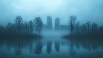 Fototapeta premium city in the mist 3