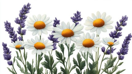 Fototapeta premium close up quality photo of a chamomile flower on a white backgroun