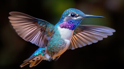 Obraz premium colorful hummingbird isolated on transparent background