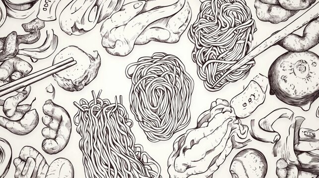 A colorful assortment of various food items on a table