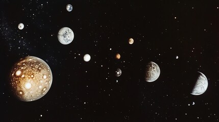 Naklejka premium Distant view of Pluto other dwarf planets in the Kuiper Belt