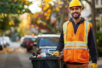 Waste Disposal Professional Collecting Garbage and Rubbish