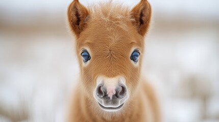 close up photo of a baby horse isolated on a white backgroun