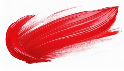 Vibrant Red Stroke with a Single Brushstroke Painted in Isolation against a White Background A Study in Color and Texture