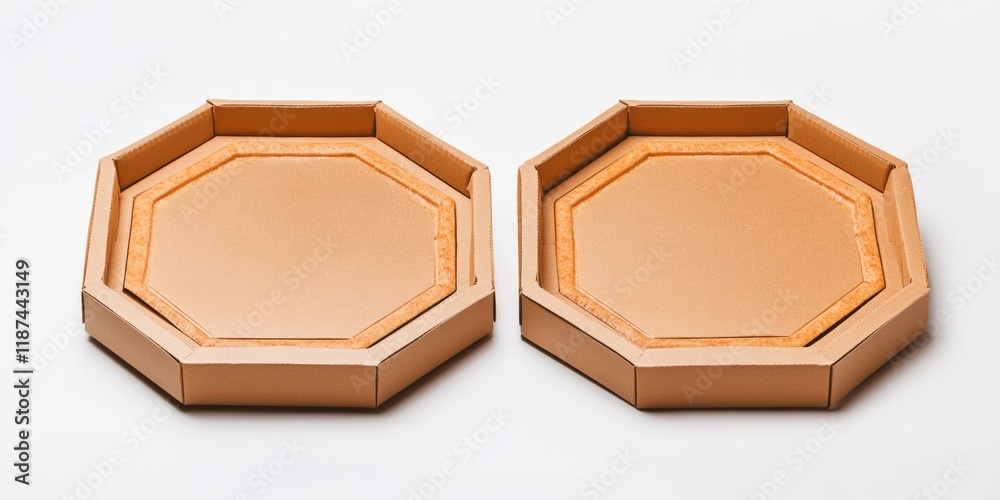 Poster empty pizza boxes on a clean surface
