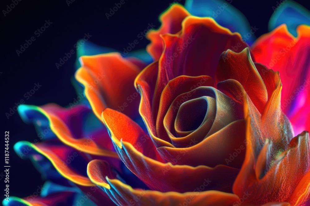 Poster A close-up shot of a flower against a dark background, suitable for use in various designs and projects