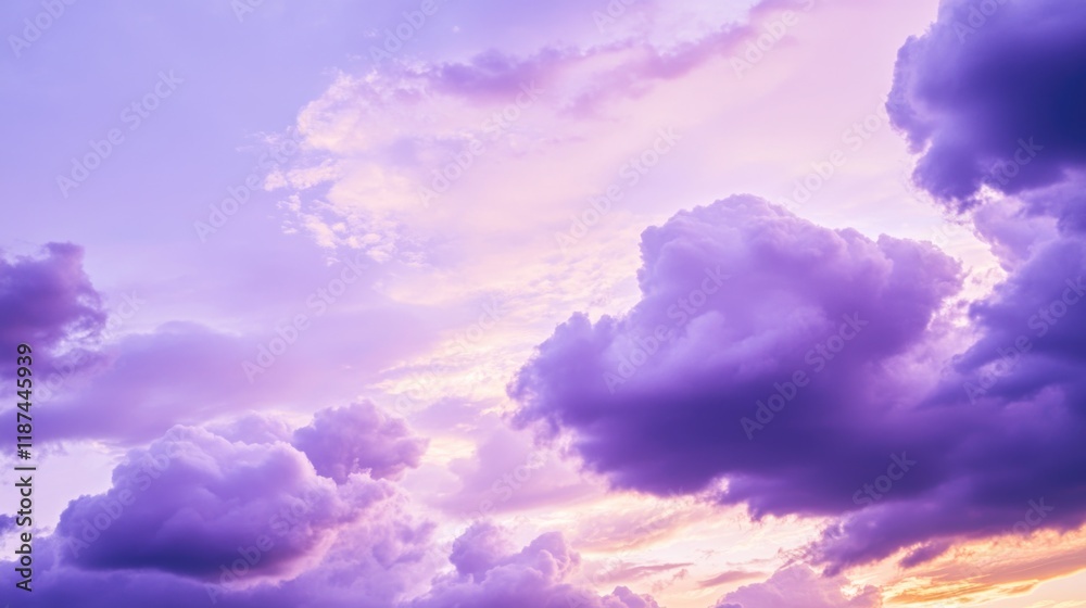 Poster a plane flies through clouds as the sun sets behind, suitable for use in travel or adventure themes