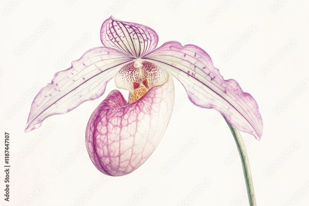 Aufkleber a close-up shot of a flower blooming on its stem, suitable for use in botanical illustrations or as 