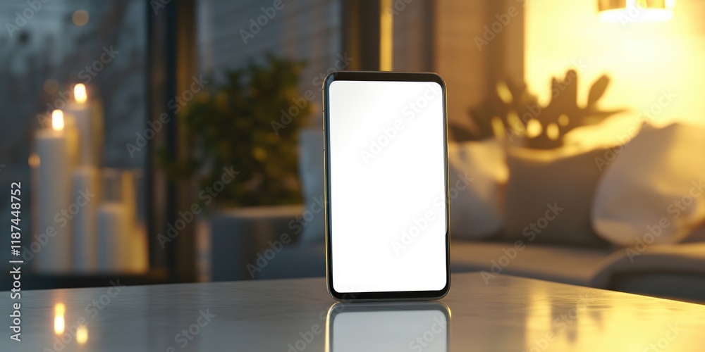Aufkleber A cell phone placed on a table with minimal background