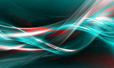 Abstract flowing red and blue light streaks on a dark background, creating a futuristic, dynamic,...