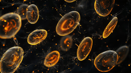 暗視野顕微鏡で捉えた発酵液中の酵母菌細胞分裂の詳細