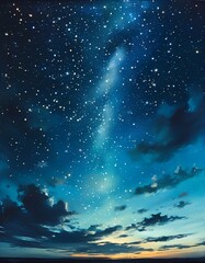 Fototapeta premium A breathtaking night sky filled with countless stars and glowing celestial bodies