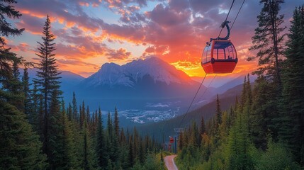 ride the banff gondola in canada and enjoy the stunning views during sunset