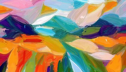 Obraz premium Dynamic Abstract Masterpiece Embracing Modern Impressionism, Showcasing a Vibrant Color Palette and Textured Layers, Evoking Sensations of Mood and Energy.