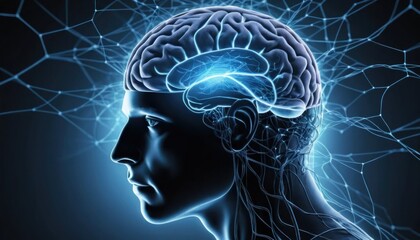 Glowing Brain Network AI Neuroscience Mind Power