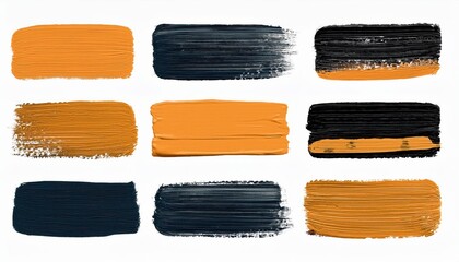 Vibrant Modern Paintbrush Set Showcasing Precise Brush Strokes on a Minimalistic Template, Artistic Tools Organized in a Trendy Setting