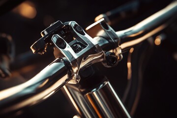 Obraz premium A detailed view of bicycle handlebars