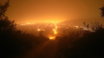 Obraz premium thick fog coming in from africa over costa del sol becomes very dark