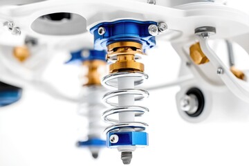 Obraz premium Close-up shot of a blue and white motorcycle, ideal for use in travel or automotive related contexts