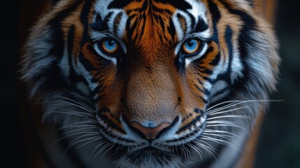 Fototapeta premium tiger close up stock image isolated on a white background tiger