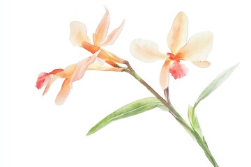 A delicate watercolor painting of two bright yellow flowers on a soft background