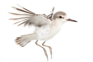 Obraz premium A bird spreads its wings in mid-air, ready to take flight