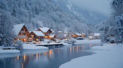 village in winter