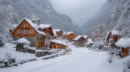 village in winter