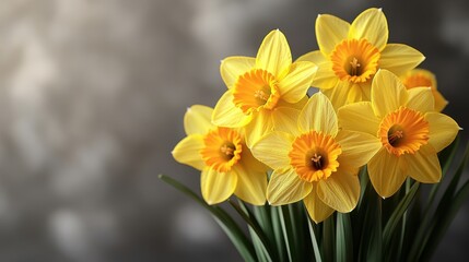 Fototapeta premium yellow daffodil flowers isolated on transparent background
