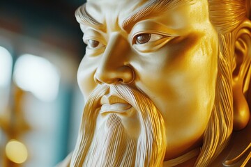 A statue of a man with a long beard