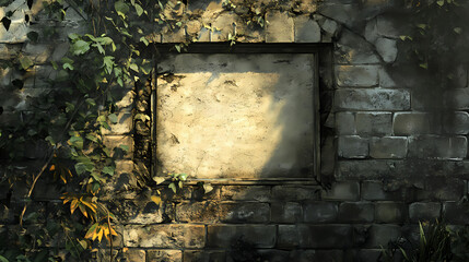 Stone wall with shakespeare image and blank space for personalized text. Shadowspire. Illustration
