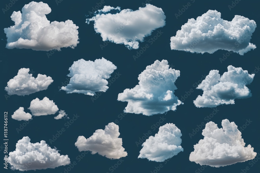 Poster a bunch of clouds floating in the sky