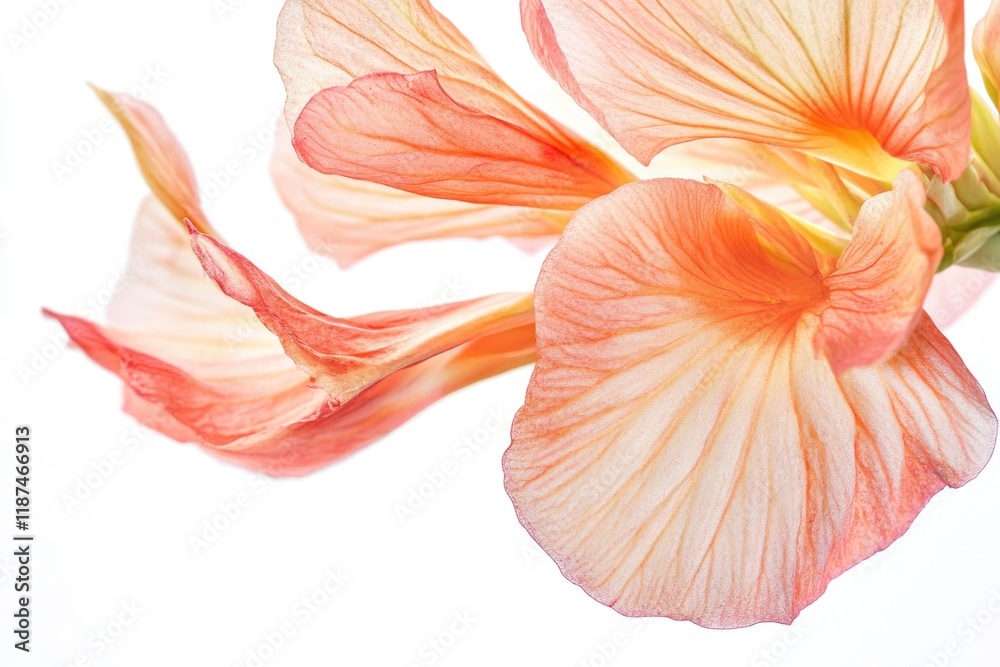 Leinwandbilder a detailed view of a single flower against a pure white surface, suitable for use in various context