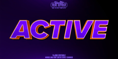 Active editable text effect, customizable shiny and energy 3d font style