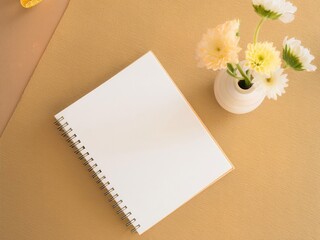 a notebook on a table