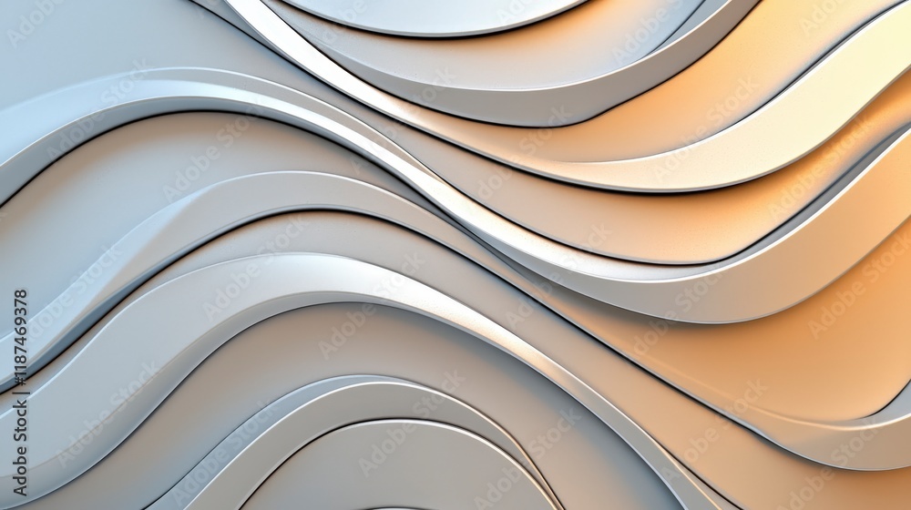 Poster abstract wavy design with smooth curves and soft light effects creating modern artistic background