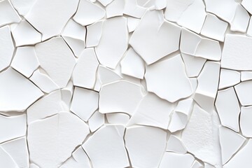 White cracked eggshell pieces in close-up forming irregular patterns. abstract texture design