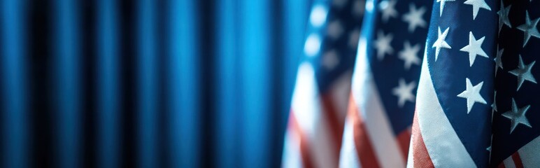 Dramatic and textured American flag background with vibrant red white and blue colors symbolic of patriotism national pride and the strength of the United States of America