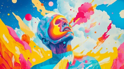 colorful thinking slogan illustration art