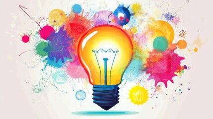Trend concept with creative light bulb idea, Vector illustration modern design layout template